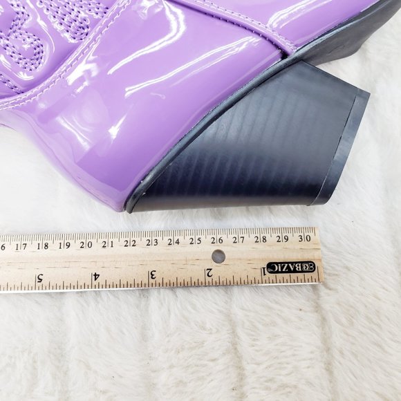 Lilac Purple Patent Western Cowboy Cowgirl Boots - Picture 12 of 13